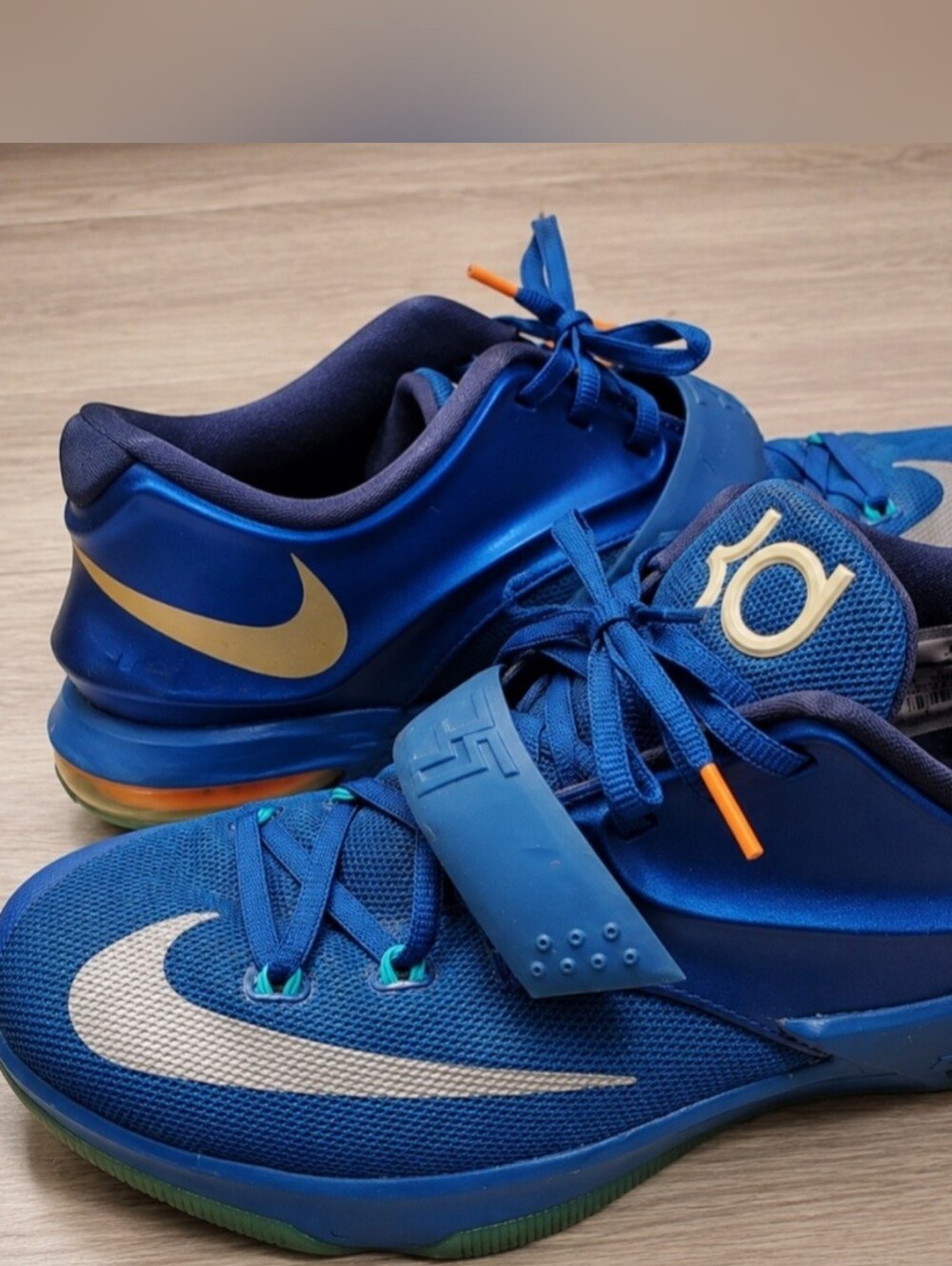 Nike KD 7 GS Elevate 669942-400 7Y Blue Silver Kevin Durant Basketball Shoes